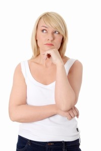woman thinking how to lose weight